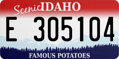 ID license plate E305104