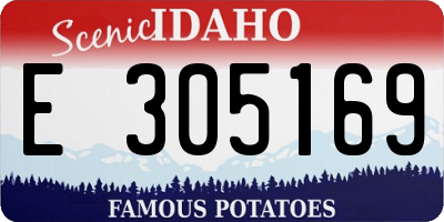 ID license plate E305169