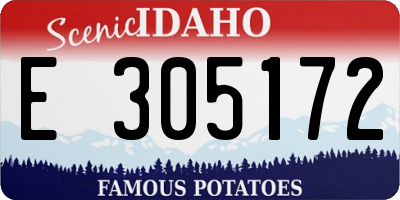 ID license plate E305172