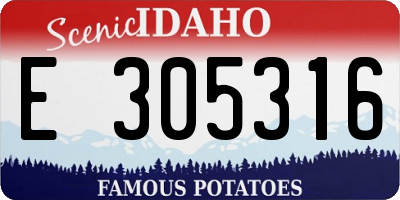 ID license plate E305316