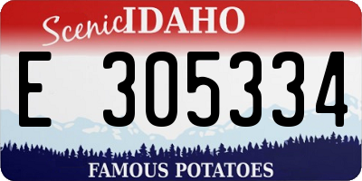 ID license plate E305334