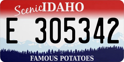 ID license plate E305342