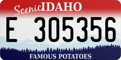 ID license plate E305356