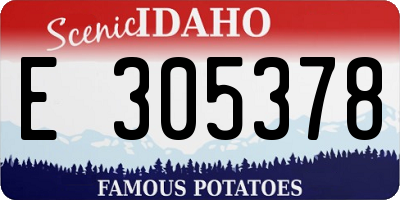 ID license plate E305378