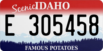 ID license plate E305458