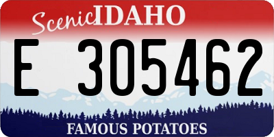 ID license plate E305462