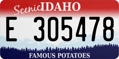 ID license plate E305478
