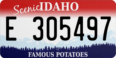 ID license plate E305497