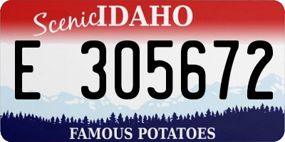 ID license plate E305672