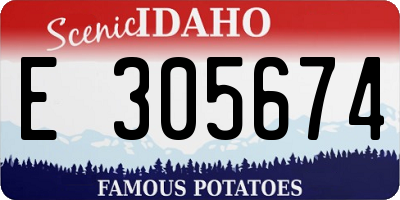 ID license plate E305674