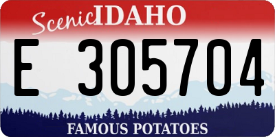 ID license plate E305704