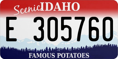 ID license plate E305760