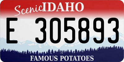ID license plate E305893