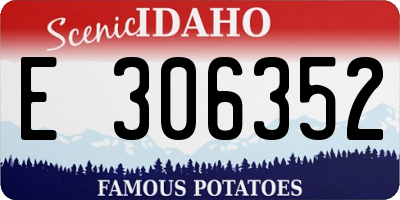 ID license plate E306352