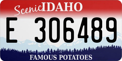 ID license plate E306489
