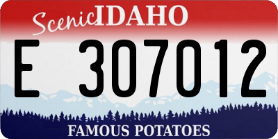 ID license plate E307012