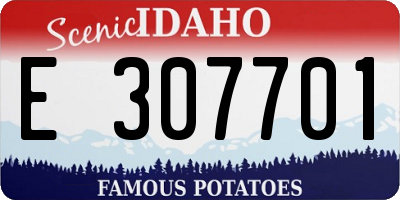 ID license plate E307701
