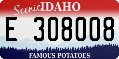 ID license plate E308008