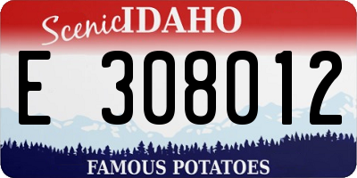 ID license plate E308012