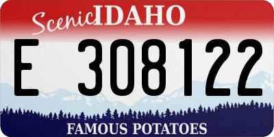 ID license plate E308122