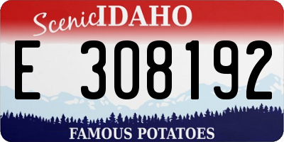 ID license plate E308192