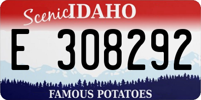 ID license plate E308292