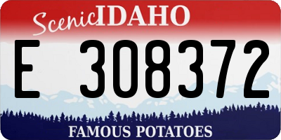 ID license plate E308372