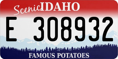 ID license plate E308932