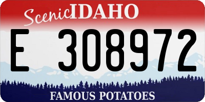 ID license plate E308972