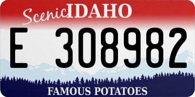 ID license plate E308982