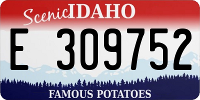 ID license plate E309752