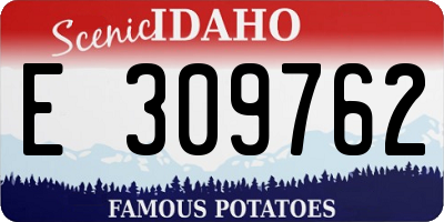 ID license plate E309762