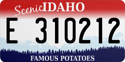 ID license plate E310212