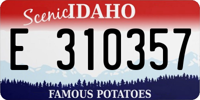 ID license plate E310357
