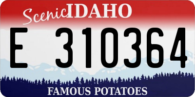 ID license plate E310364