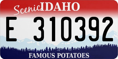 ID license plate E310392