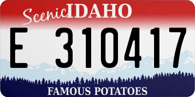 ID license plate E310417