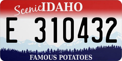 ID license plate E310432