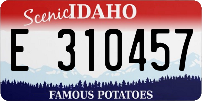 ID license plate E310457