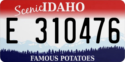 ID license plate E310476