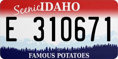 ID license plate E310671