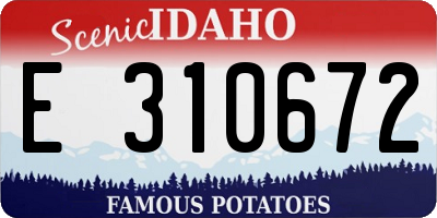 ID license plate E310672