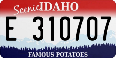 ID license plate E310707