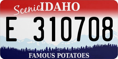 ID license plate E310708