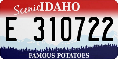 ID license plate E310722