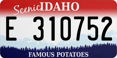 ID license plate E310752