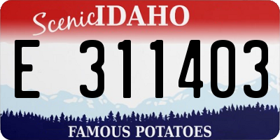 ID license plate E311403