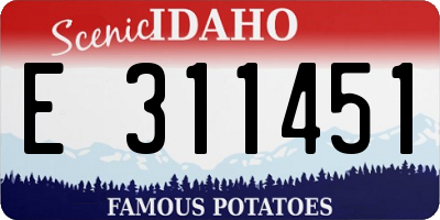 ID license plate E311451