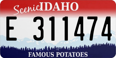 ID license plate E311474