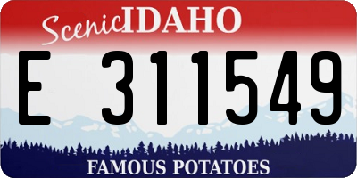 ID license plate E311549